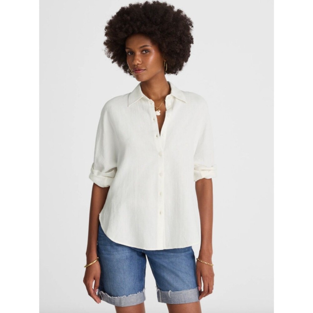 Madewell NWT Cotton Double Gauze Oversized Shirt Size Medium in White